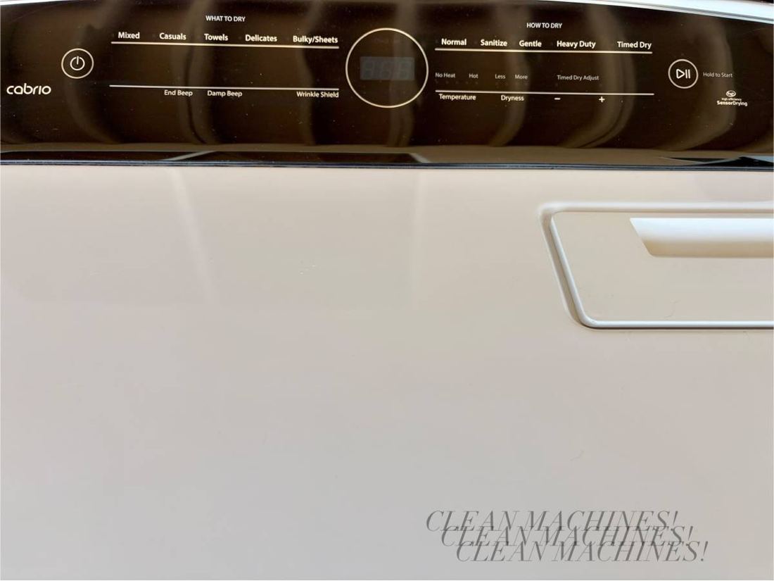 Whirlpool Cabrio dryer control panel