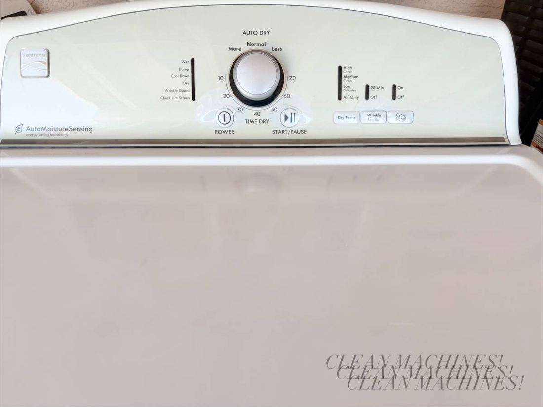 Kenmore electric dryer — Control panel